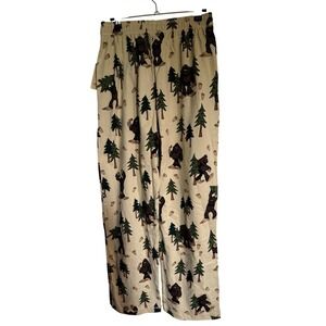 Lazy One Squatch Family PJ Pant Size M NWT Cream Bigfoot Sasquatch Loungewear